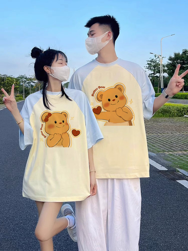 Summer short-sleeved roora high-end and different Internet celebrity couple wear summer t-shirt raglan sleeves trendy brand 2024 new style