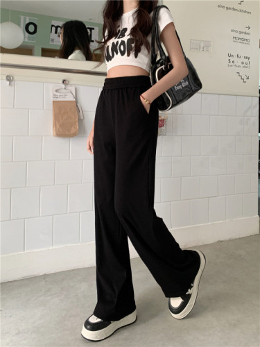 Actual shot ~ Lazy style casual pants for women in spring, versatile slimming, loose wide-leg pants, floor mopping pants