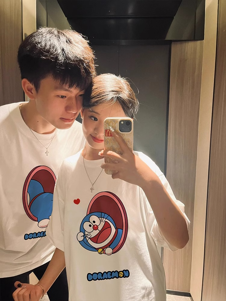 Early spring special couple T-shirt women's 2024 new short-sleeved summer wear trendy brand clothes niche high-end sense