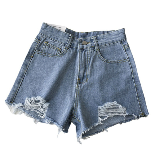 ins trendy denim shorts for women thin summer fat mm plus size fashion high waist casual raw edge wide leg a line hot pants