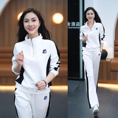 Casual wear sports suit for women spring and autumn new sweatshirt wide-leg pants fashionable middle-aged mother two-piece set