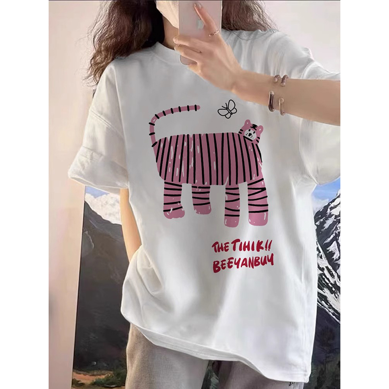 230g rear bag spring and summer new style pure cotton short-sleeved T-shirt trend
