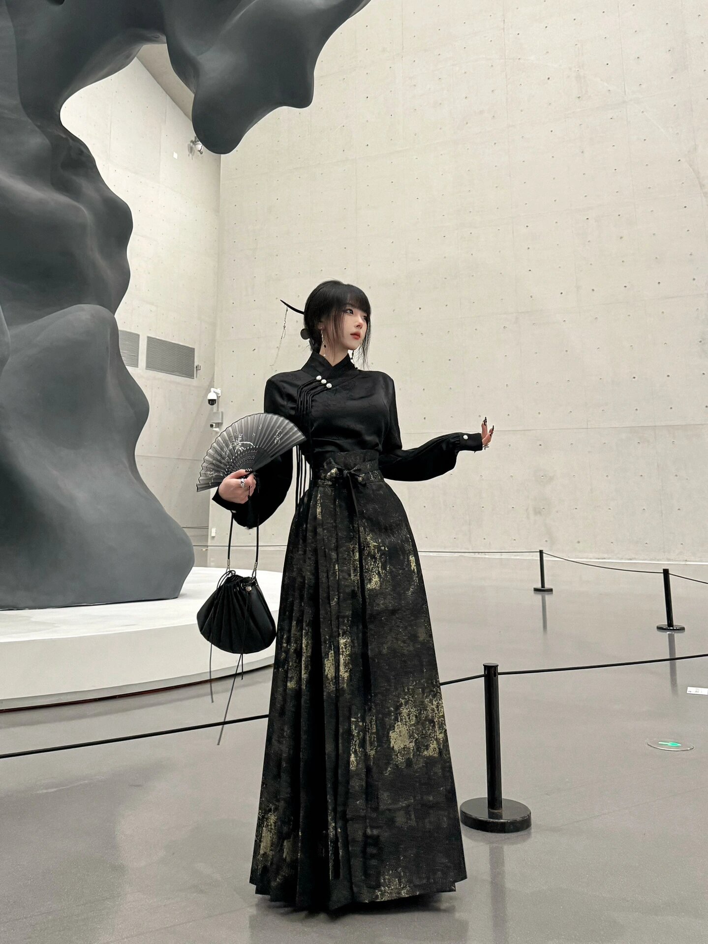 〈銀河漸現〉新中式國風水墨馬面裙2024新款女復古重工長裙套裝