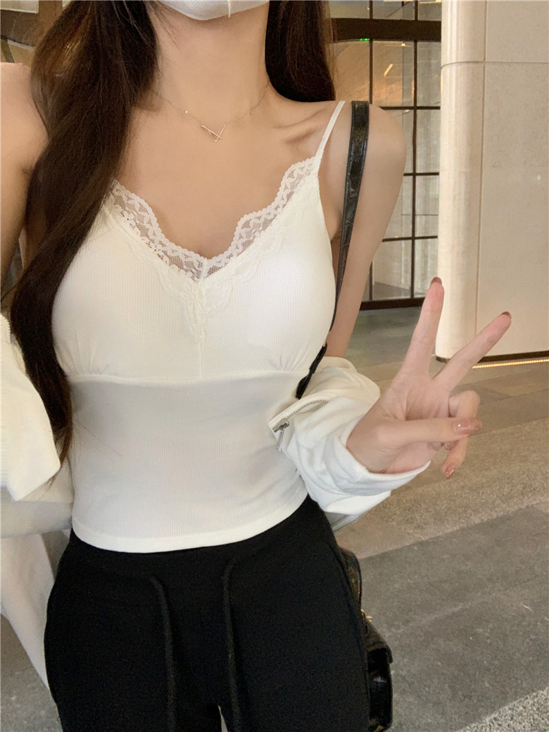 實拍~春夏新款蕾絲花邊吊帶背心辣妹外穿百搭無袖打底衣