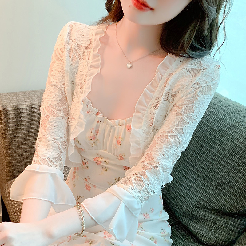 Has shipped small shawl coat women's 2024 spring and summer new versatile chiffon sun protection coat ultra-thin short outer cardigan