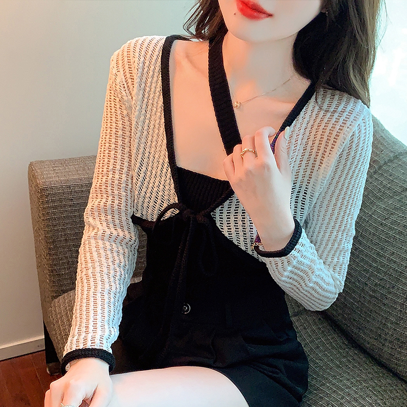Has shipped small shawl coat women's 2024 spring and summer new small waistcoat versatile sun protection clothing thin short outer cardigan