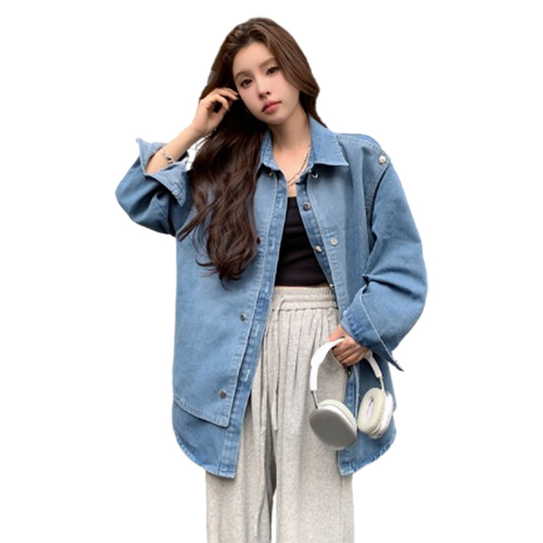 Real shot~ Spring and Autumn retro design niche couple heavy industry jacket loose casual American denim jacket