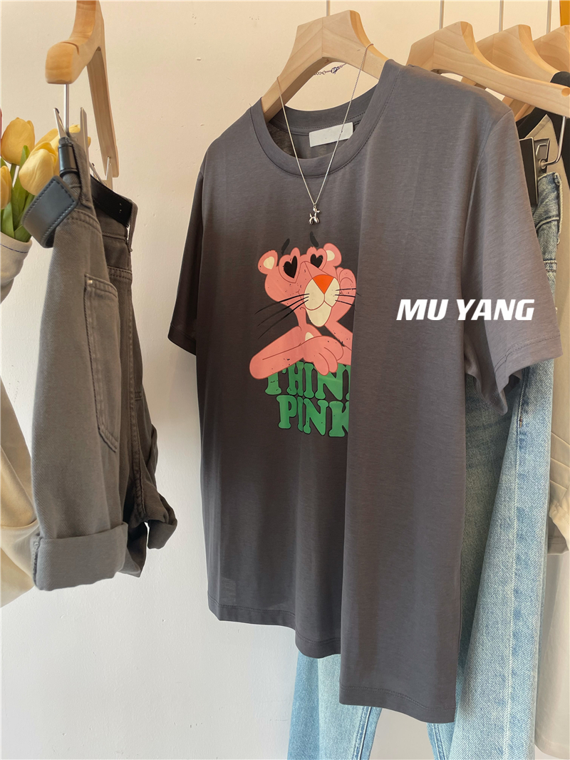 官圖 重磅/精梳純棉 後包領 有縫邊 S-XXXL 夏裝短袖T恤女