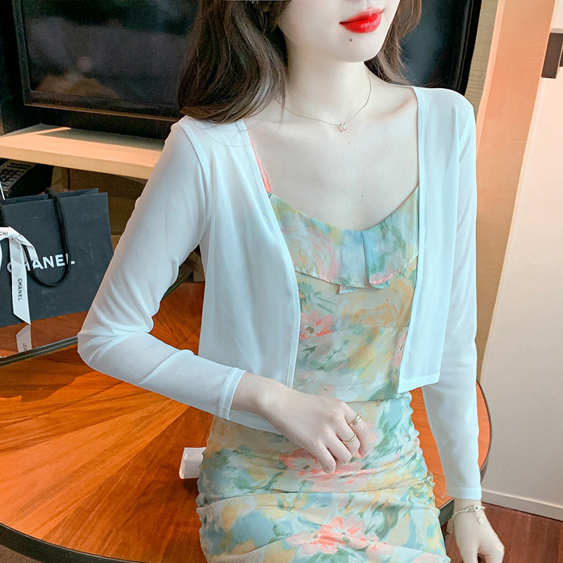 Shipped small shawl coat for women 2024 spring and summer new style small waistcoat versatile short outer cardigan for women