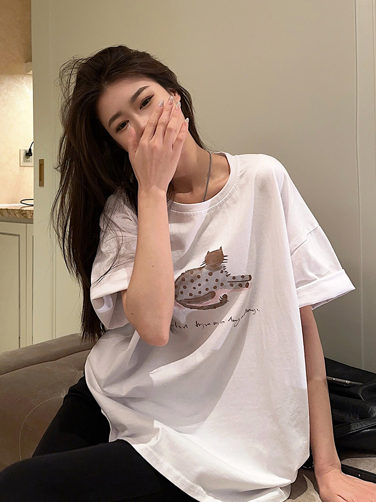 原創~實拍~印花純棉短袖T恤女印花半袖上衣