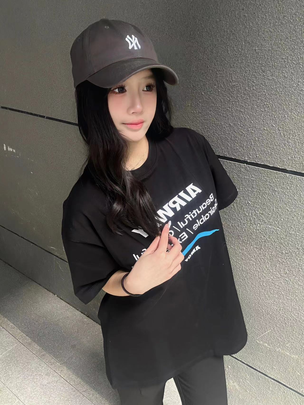 高質量純棉220克精梳緊密手感好直播品質前印花短袖t恤女