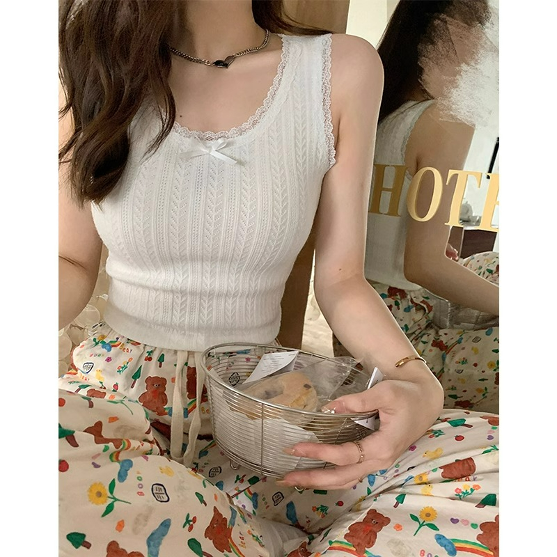 已出貨 設計感小眾別致蕾絲吊帶小背心女夏季修身顯瘦無袖上衣