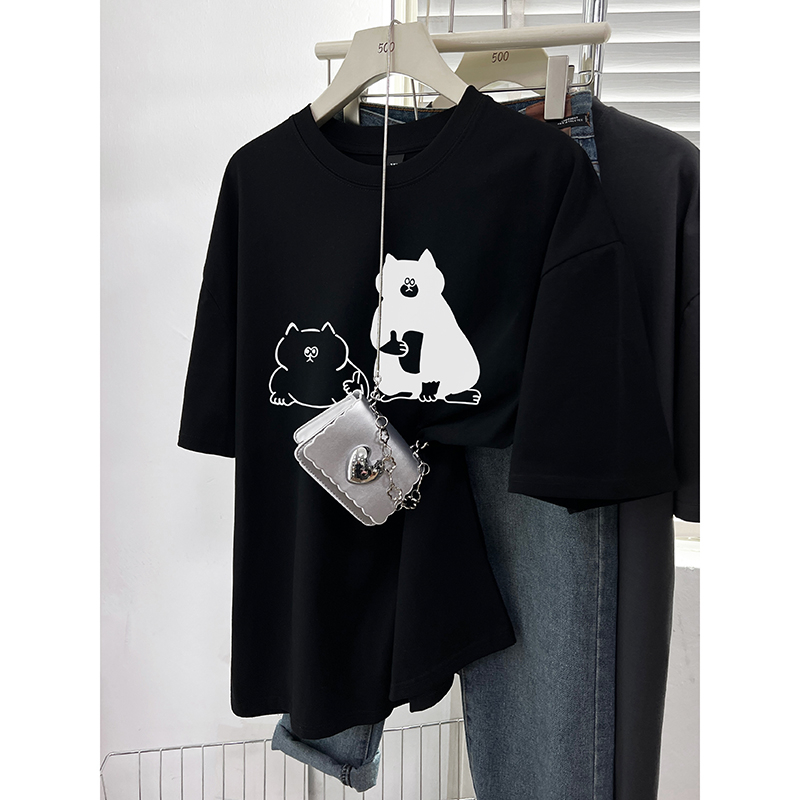 200g back pack spring and summer new trend pure cotton short-sleeved T-shirt