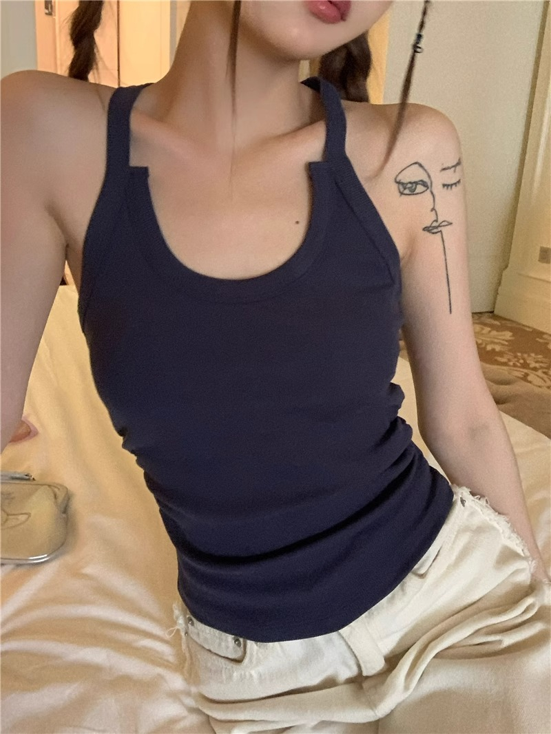 已出貨 設計感內搭小吊帶背心女夏季辣妹修身顯瘦無袖打底上衣