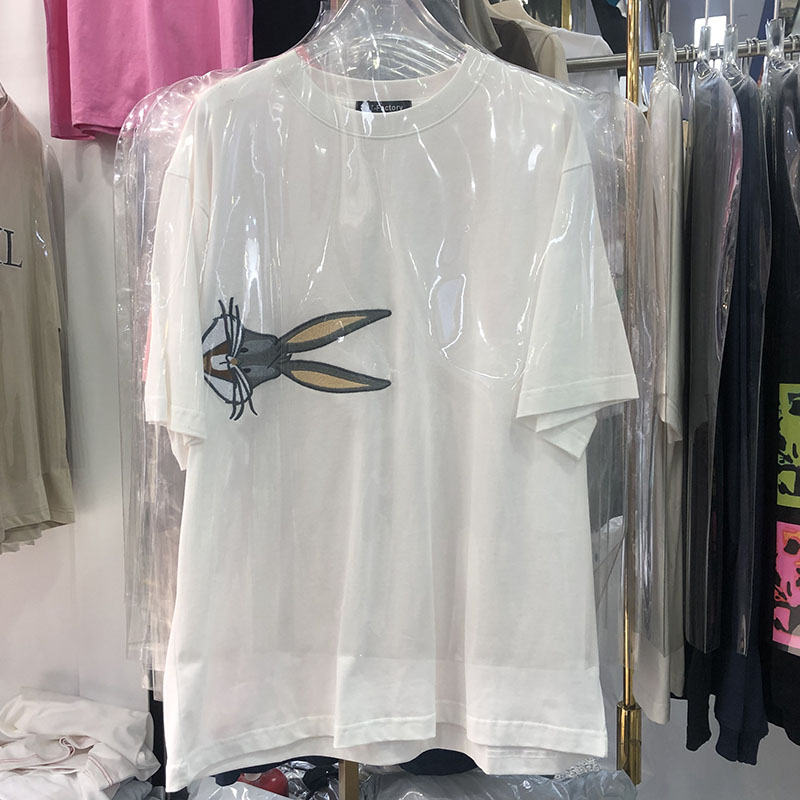 官圖 重磅/精梳純棉 後包領 有縫邊 S-XXXL 夏裝短袖T恤女