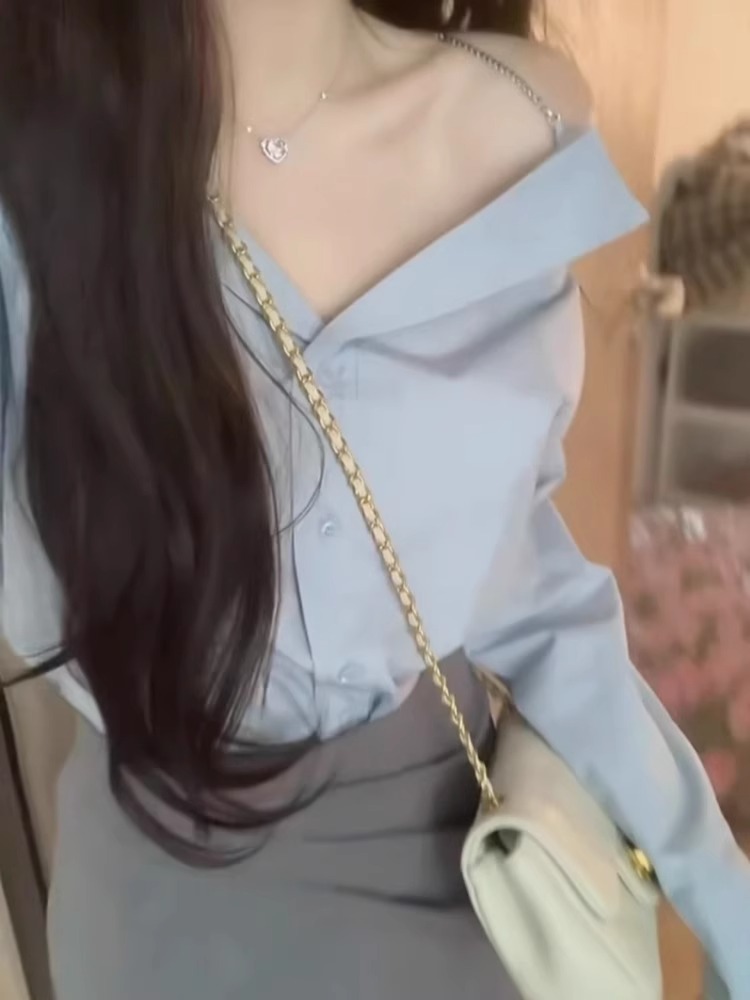 早春季鹽系穿搭輕熟風御姐氣質女神范設計感小眾襯衫裙子兩件套裝