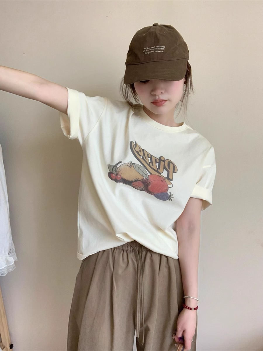 官圖220克/精梳純棉後包領有縫邊S-XXXL夏裝短袖T恤女