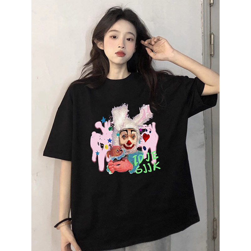 230g rear bag spring and summer new style pure cotton short-sleeved T-shirt trend