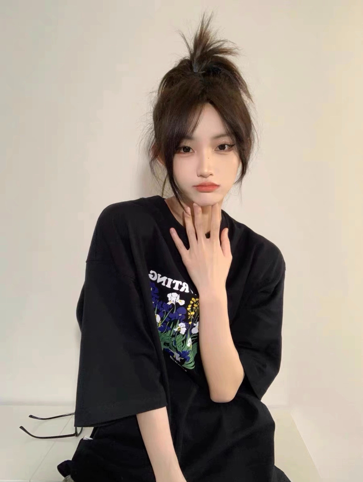 印花圓領短袖T恤女春夏季新款港味寬鬆顯瘦休閒百搭上衣