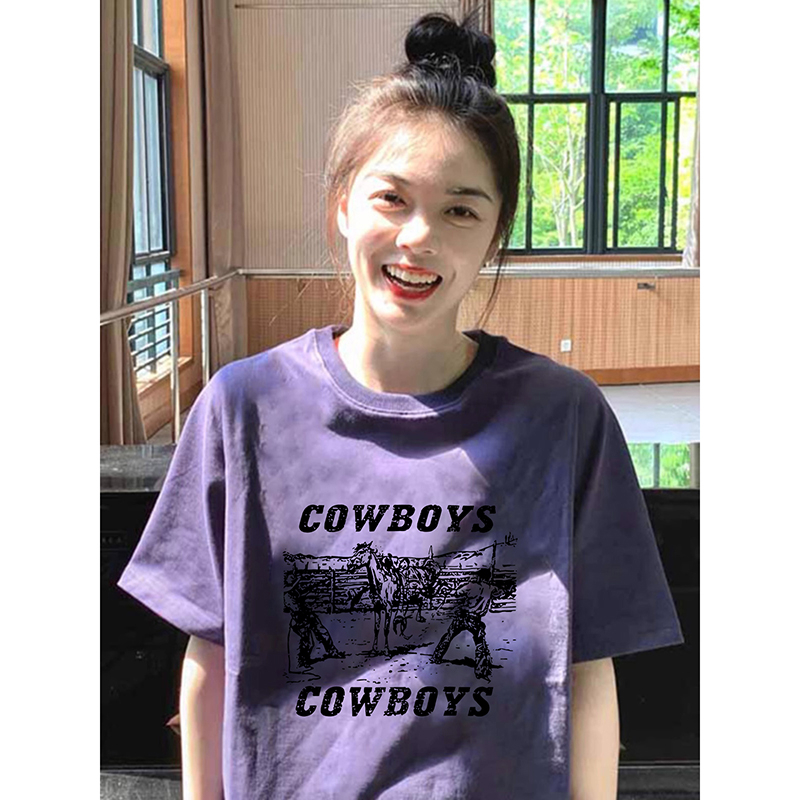 230g rear bag spring and summer new style pure cotton short-sleeved T-shirt trend