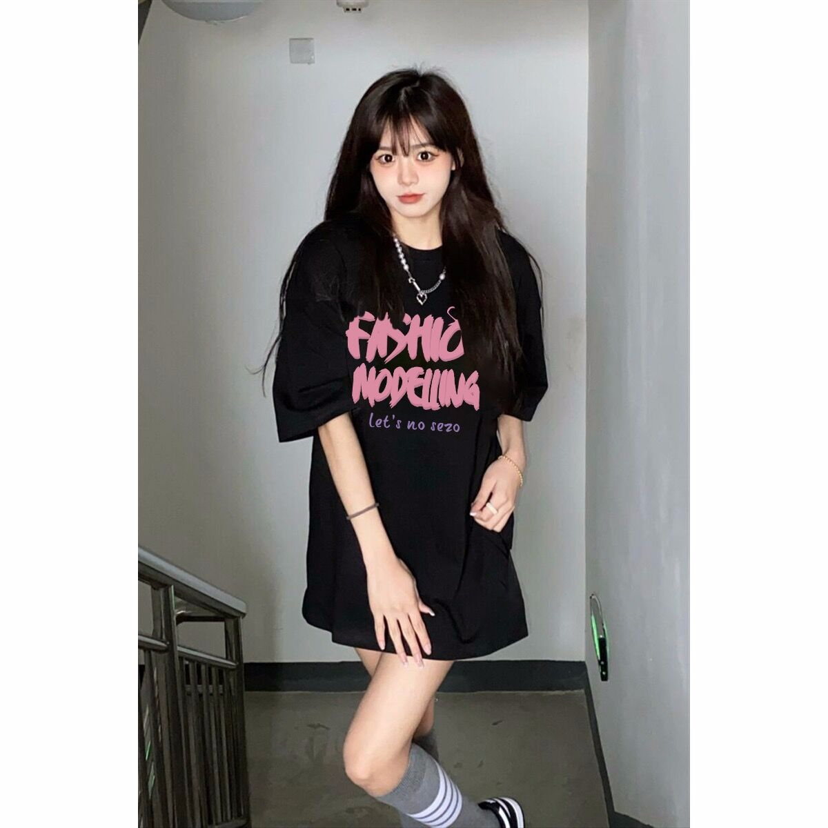 官圖220克/精梳純棉後包領有縫邊S-XXXL夏裝短袖T恤女
