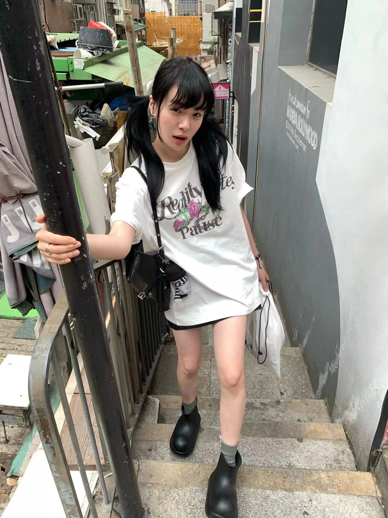 高質量純棉220克精梳緊密手感好直播品質前印花短袖t恤女