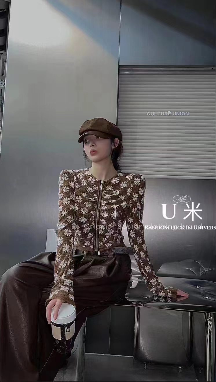 2024春秋新款韓版小眾設計蕾絲修身顯瘦拉鏈打底衫長袖襯衣女上衣