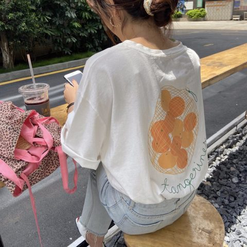 Loose chic top short-sleeved T-shirt women's summer niche design thin summer women's clothing 2024 new trend