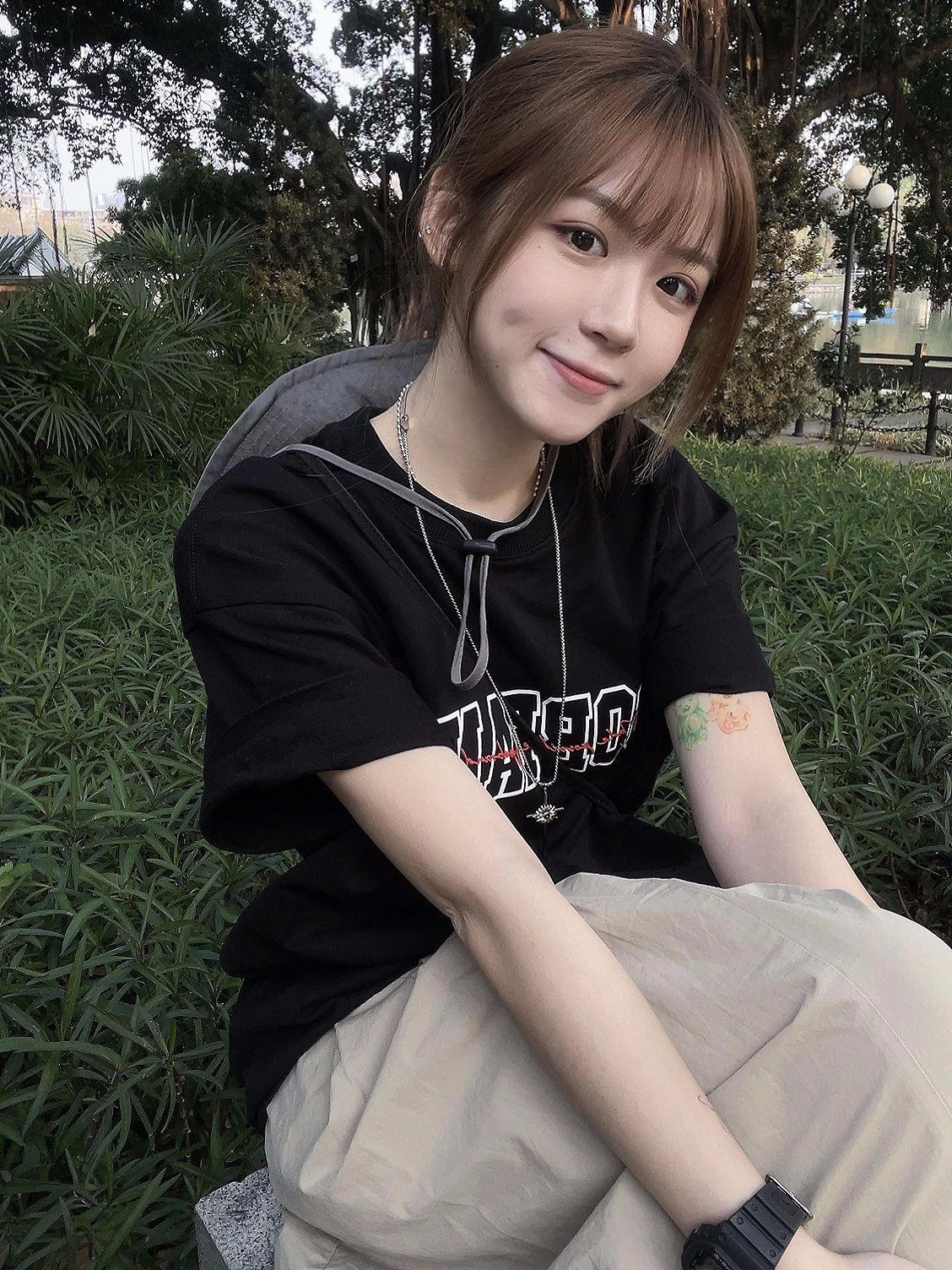 官圖220克/精梳純棉後包領有縫邊S-XXXL夏裝短袖T恤女