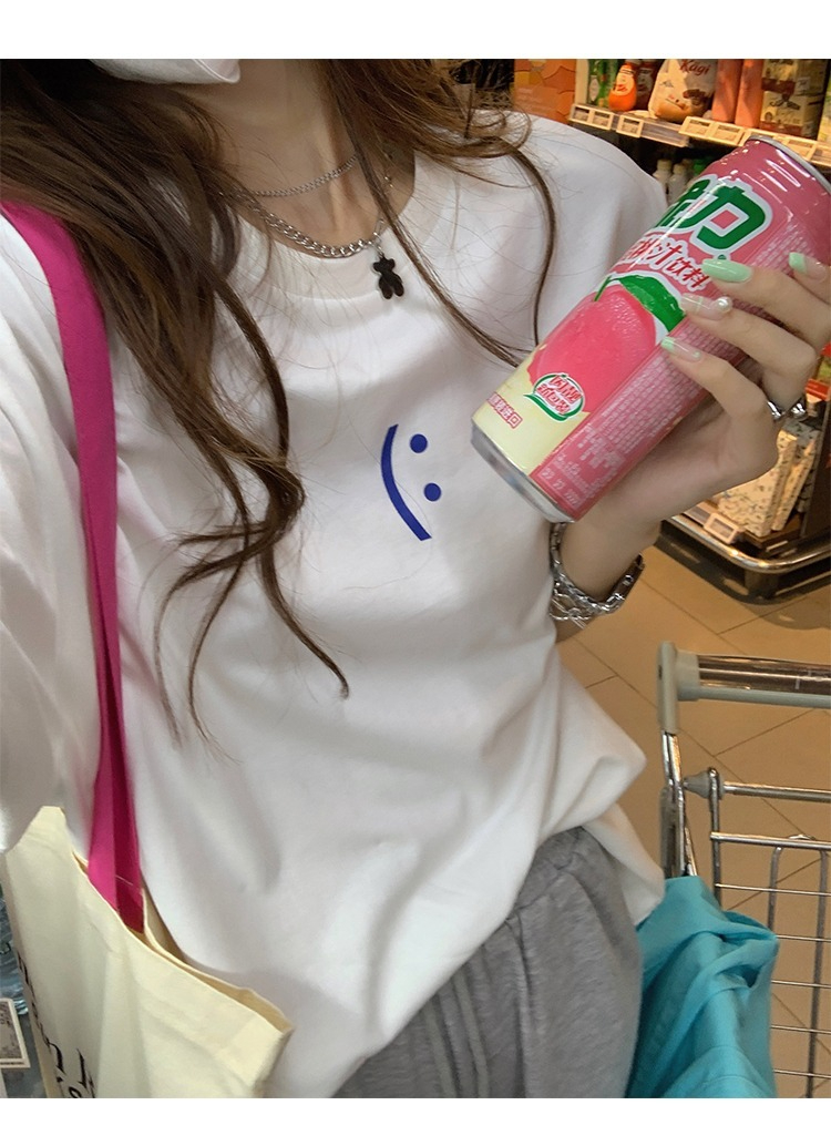 Short-sleeved T-shirt for women summer new Korean style versatile Harajuku BF style ins loose top