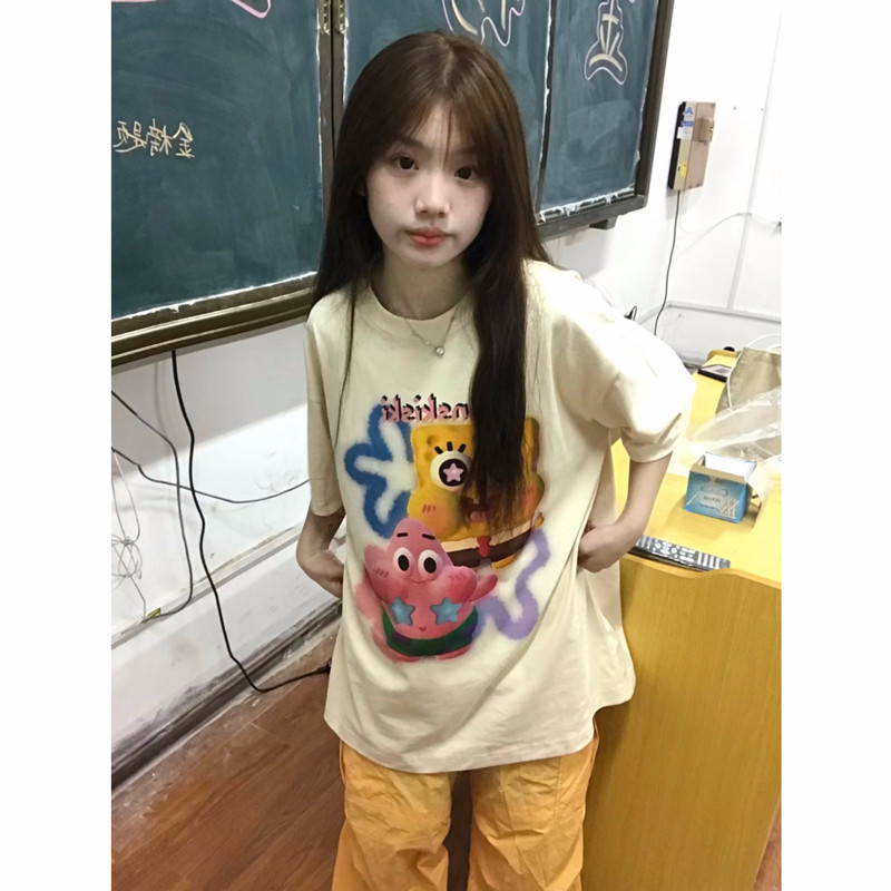 官圖220克/精梳純棉後包領有縫邊S-XXXL夏裝短袖T恤女