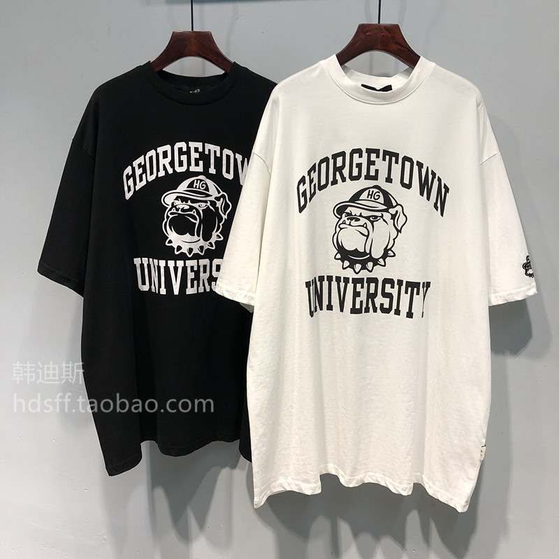 官圖 重磅/精梳純棉 後包領 有縫邊 S-XXXL 夏裝短袖T恤女