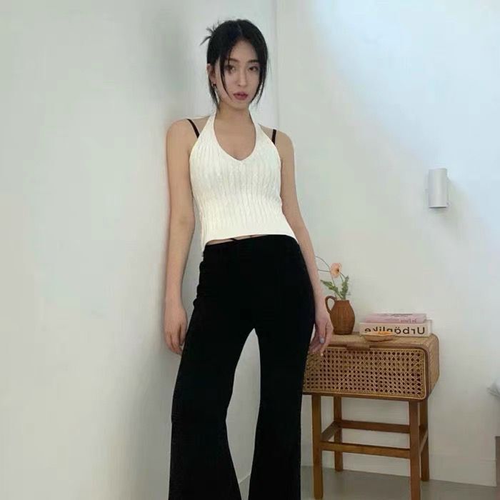 夏季新款修身短款內搭針織衫百搭基礎款實穿深V領針織吊帶小背心
