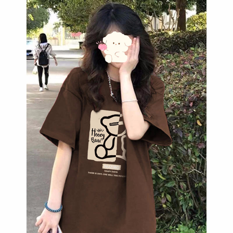 官圖220克/精梳純棉後包領有縫邊S-XXXL夏裝短袖T恤女
