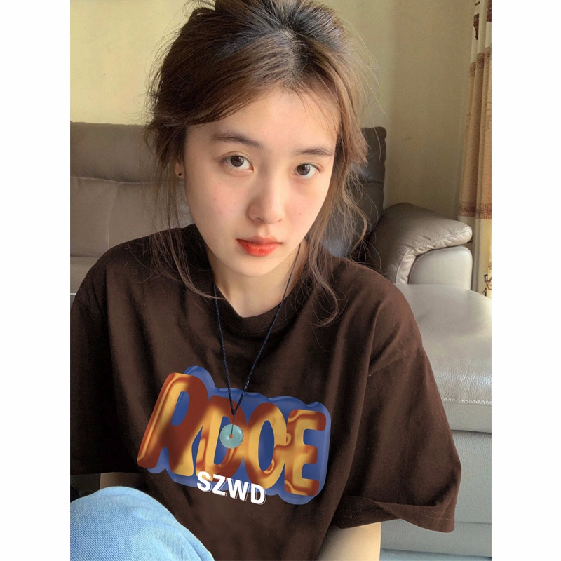官圖220克/精梳純棉後包領有縫邊S-XXXL夏裝短袖T恤女
