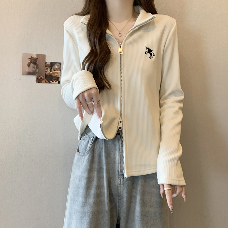 實拍2024春裝新款胖mm大碼時尚百搭修身遮肉顯瘦長袖針織上衣