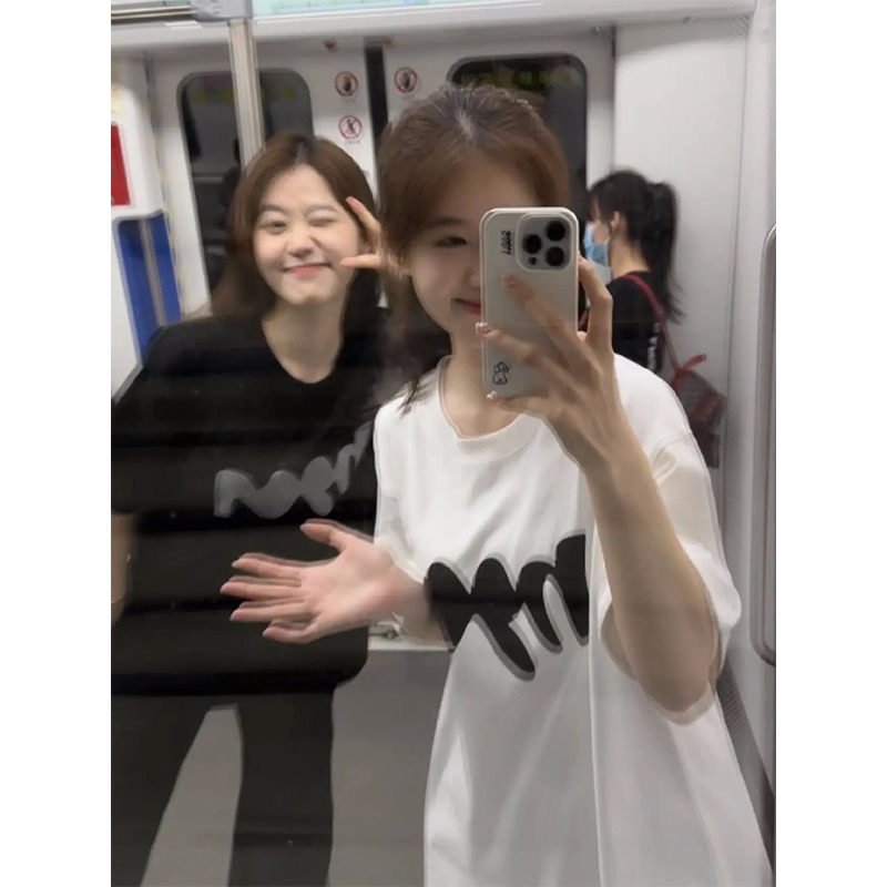 官圖220克/精梳純棉後包領有縫邊S-XXXL夏裝短袖T恤女