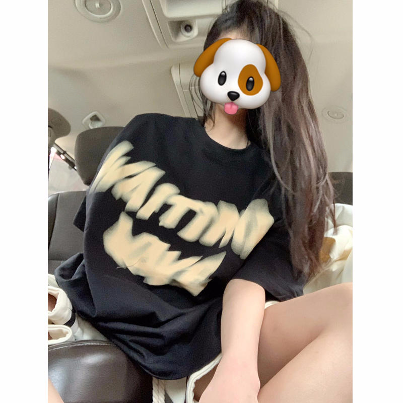 官圖220克/精梳純棉後包領有縫邊S-XXXL夏裝短袖T恤女