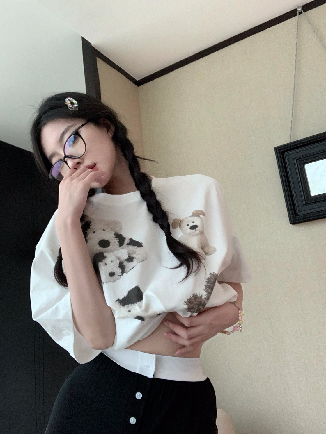 官圖220克/精梳純棉後包領有縫邊S-XXXL夏裝短袖T恤女