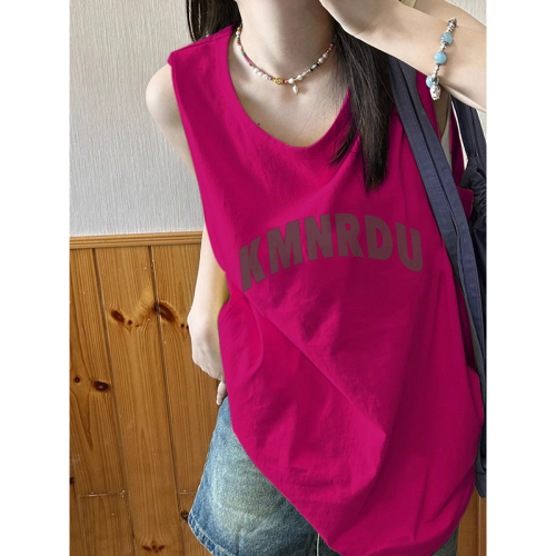 210g rear bag spring and summer loose cotton printed sleeveless vest for women