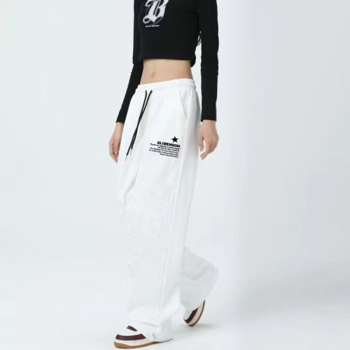 European and American jazz dance sweatpants hiphop letter printed drawstring pants women's thin jazz dance pants