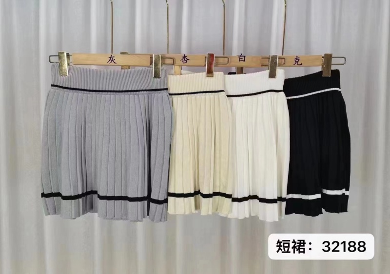 夏季新款韓版學院風娃娃領刺繡短袖+拼色百褶裙兩件套