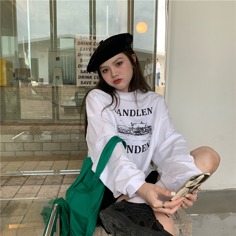 Real shot of designer knotted loose top bf lazy style T-shirt