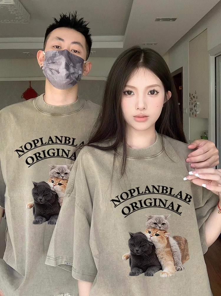 不一樣情侶裝夏裝2024新款潮流高級感小眾超火roora特別的短袖t恤
