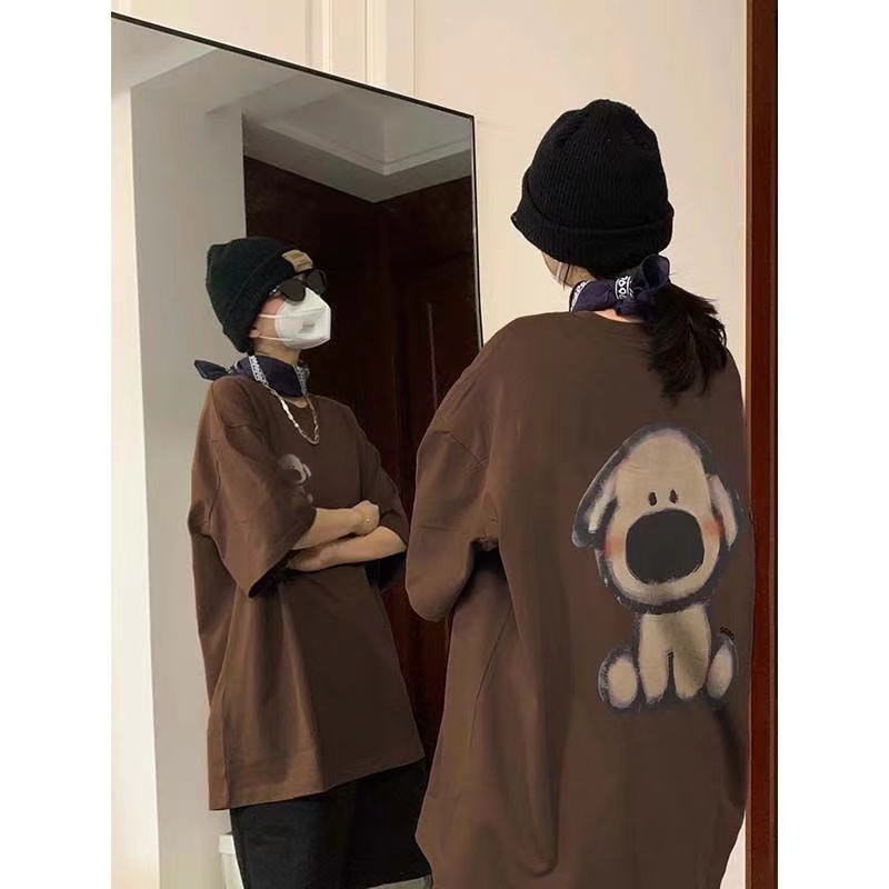 高質量純棉220克精梳緊密手感好直播品質前印花短袖t恤女