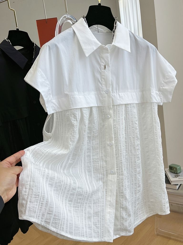 官圖 夏季300斤胖mm大碼 大碼女襯衫 寬鬆開衫