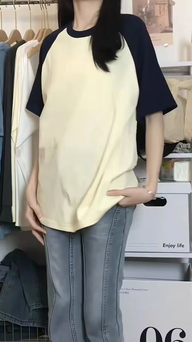 純棉精梳緊密210克100%棉直播品質前印花寬鬆短袖t恤女