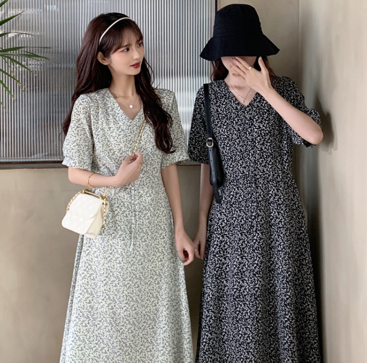 實拍夏季新款大碼女裝顯瘦遮肚減齡碎花閨蜜連衣裙 M-4XL200斤