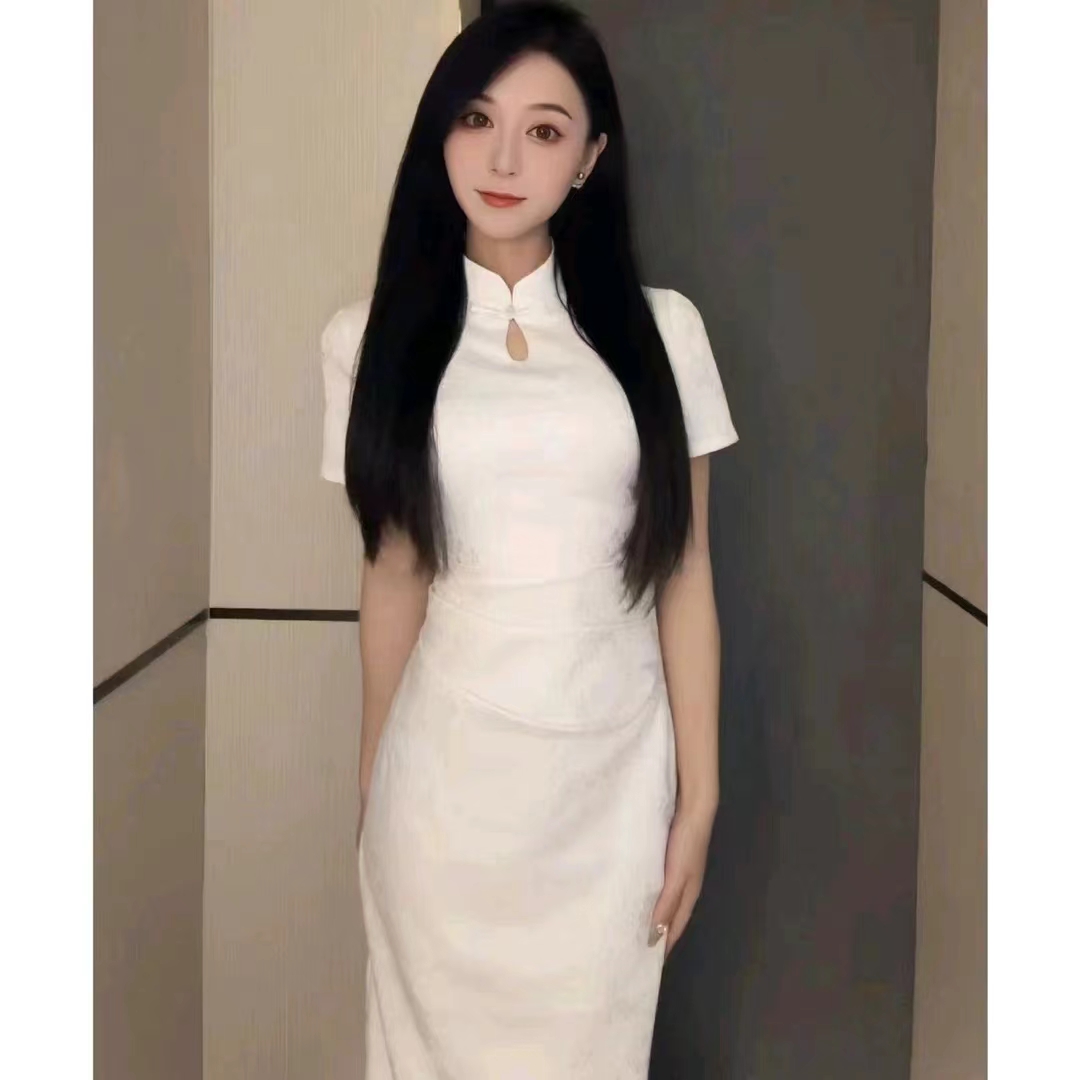 DN清光調重工提花旗袍裙女夏季國風新中式改良日常中國風旗袍裙