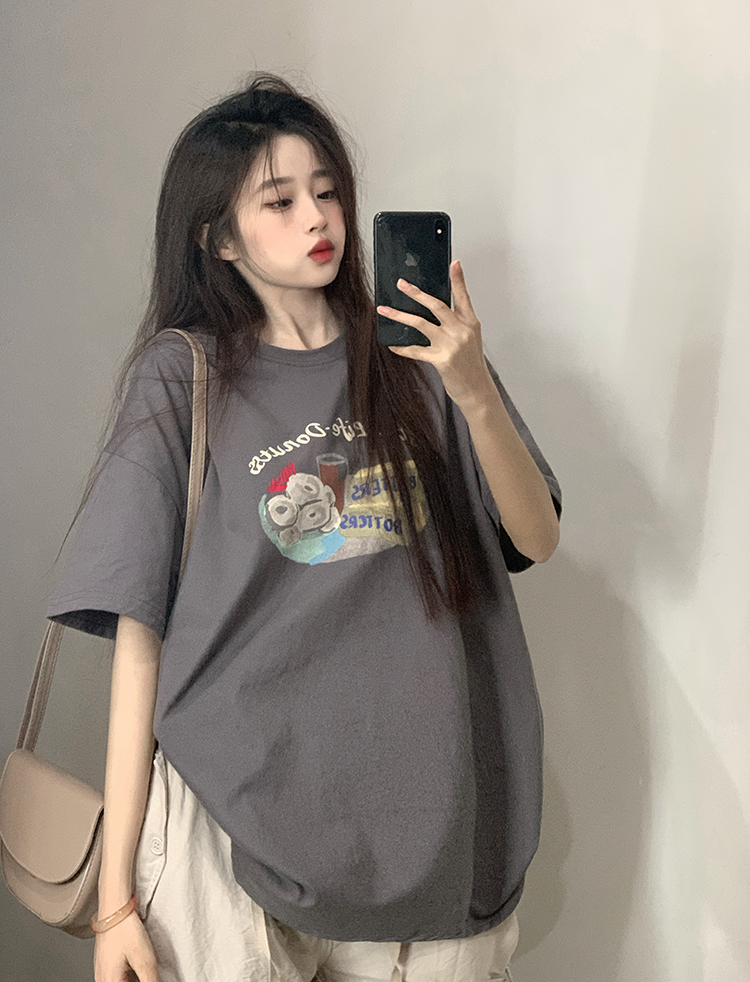 原創~實拍~印花純棉短袖T恤女印花半袖上衣